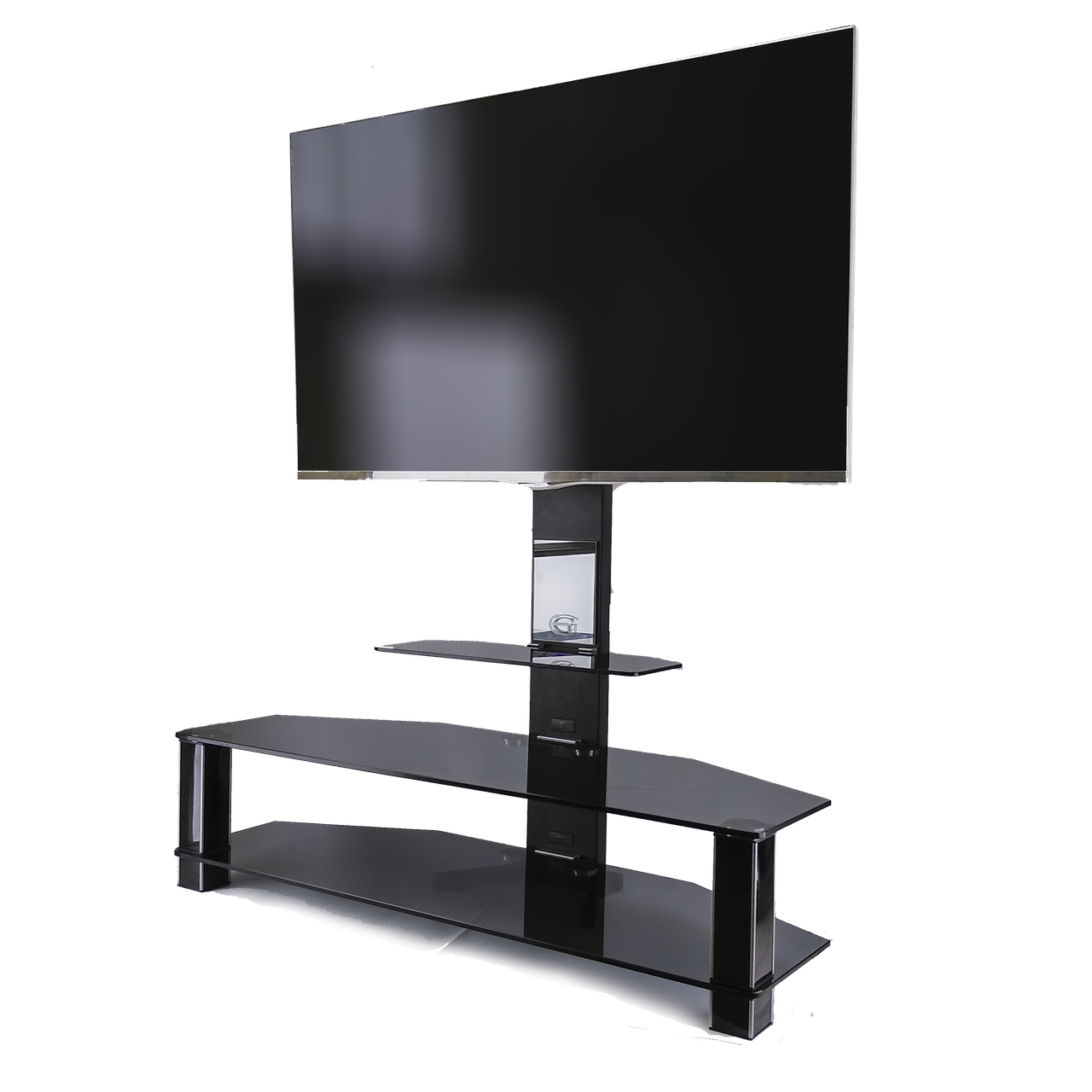 Скляна Тумба під ТВ з кронштейном Престиж EVR Decor Bl (1250х470х1250)