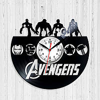 Мстители Marvel часы Часы герои Настенные часы Материал винил Тихий ход часов Часы для команты парня 300 мм