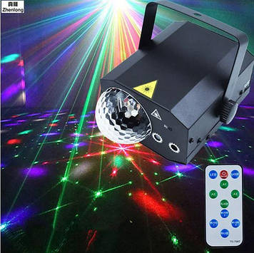 Лазерний проектор, світломузика 16 1 Laser and Magic Ball