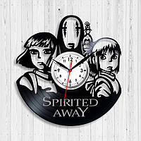 Унесенные призраками Аниме Виниловые часы Spirited Away часы Часы в цвете серебра Часы для подростков 300 мм