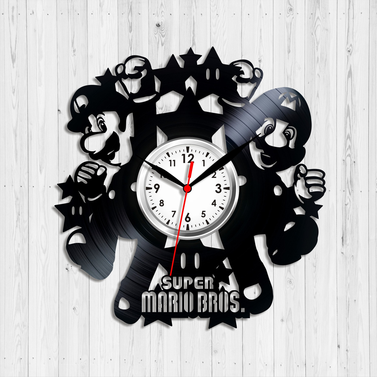 Ретро Відео гра Супер Маріо Декор дитячої спальні Годинники з вінілу Super Mario game Настінний вініловий годинник