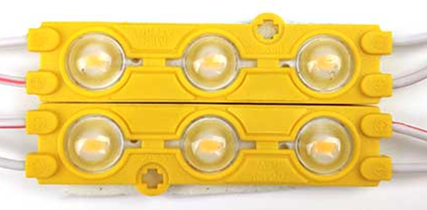 Світлодіодний модуль жовтий (smd5730 3шт, 66мм) LED модуль 5730, 3LED, 1.5 W, IP67, живлення DC12V
