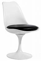 Пластиковый стул SDM Тюльпан белый барный подушка черного цвета