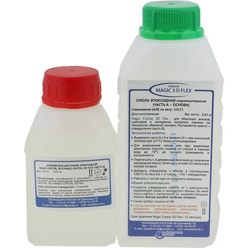 Двокомпонентна епоксидна еластична смола Magic Crystal 3D Flex 0.7 кг ...