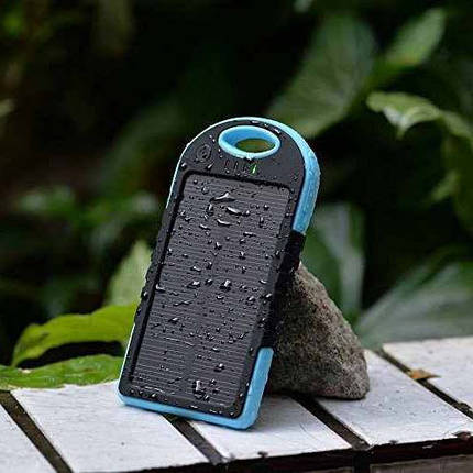 Універсальне портативний зарядний пристрій Solar 5000 mAh black + зарядка від сонячної батареї, фото 1