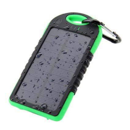 Універсальне портативний зарядний пристрій Solar 5000 mAh black + зарядка від сонячної батареї, фото 2