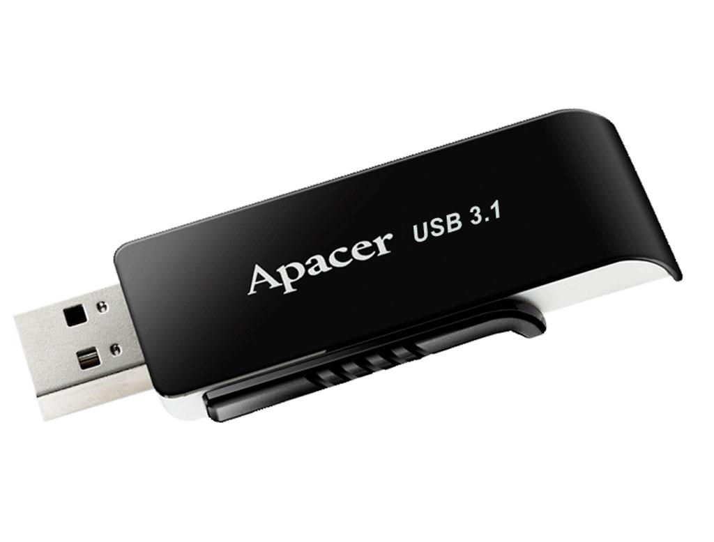 USB флеш накопичувач Apacer 64GB AH350 Black RP USB3.1 (AP64GAH350B-1)