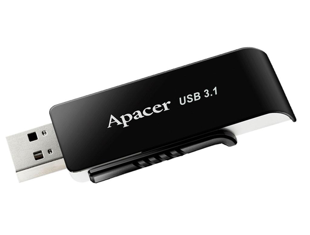 USB флеш накопитель Apacer 64GB AH350 Black RP USB3.1 (AP64GAH350B-1), фото 1