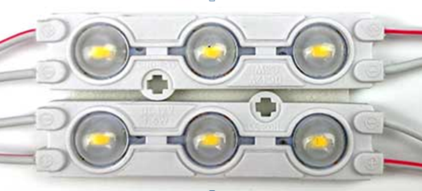 Світлодіодний модуль теплого білого (smd5730 3шт, 66м) LED модуль 5730, 3LED, 1.5W, IP67, DC12V