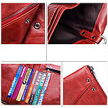 Гаманець портмоне шкіряний жіночий. Гаманець із натуральної шкіри (червоний), фото 9