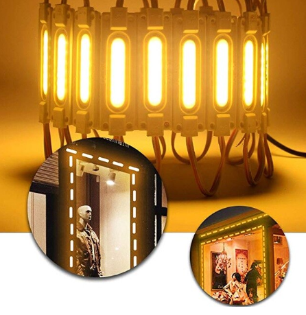Світлодіодний модуль жовтий (COB, 70мм) LED модуль 2W, IP65, DC12V, фото 1