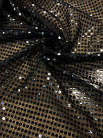 Пайеточная тканина копійка колір чорний (ш. 100 см)