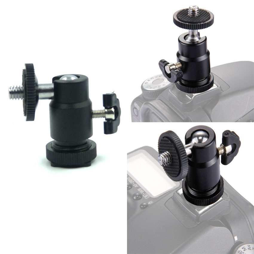 Кульова головка на камеру з холодним башмаком і гвинтом 1/4 дюйма / Штативна головка, кріплення на штатив
