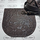 Клапан для сумки "Пташки". Колір "Коричневий", фото 3