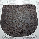 Клапан для сумки "Пташки". Колір "Коричневий", фото 4