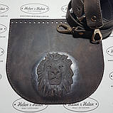 Клапан для сумки "Лев". Колір "Коричневий", фото 4