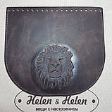 Клапан для сумки "Лев". Колір "Коричневий", фото 3