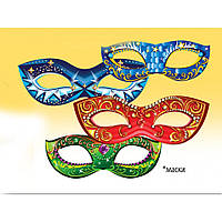 Новорічна маска, картонна карнавальна маска, новорічний дрес-код