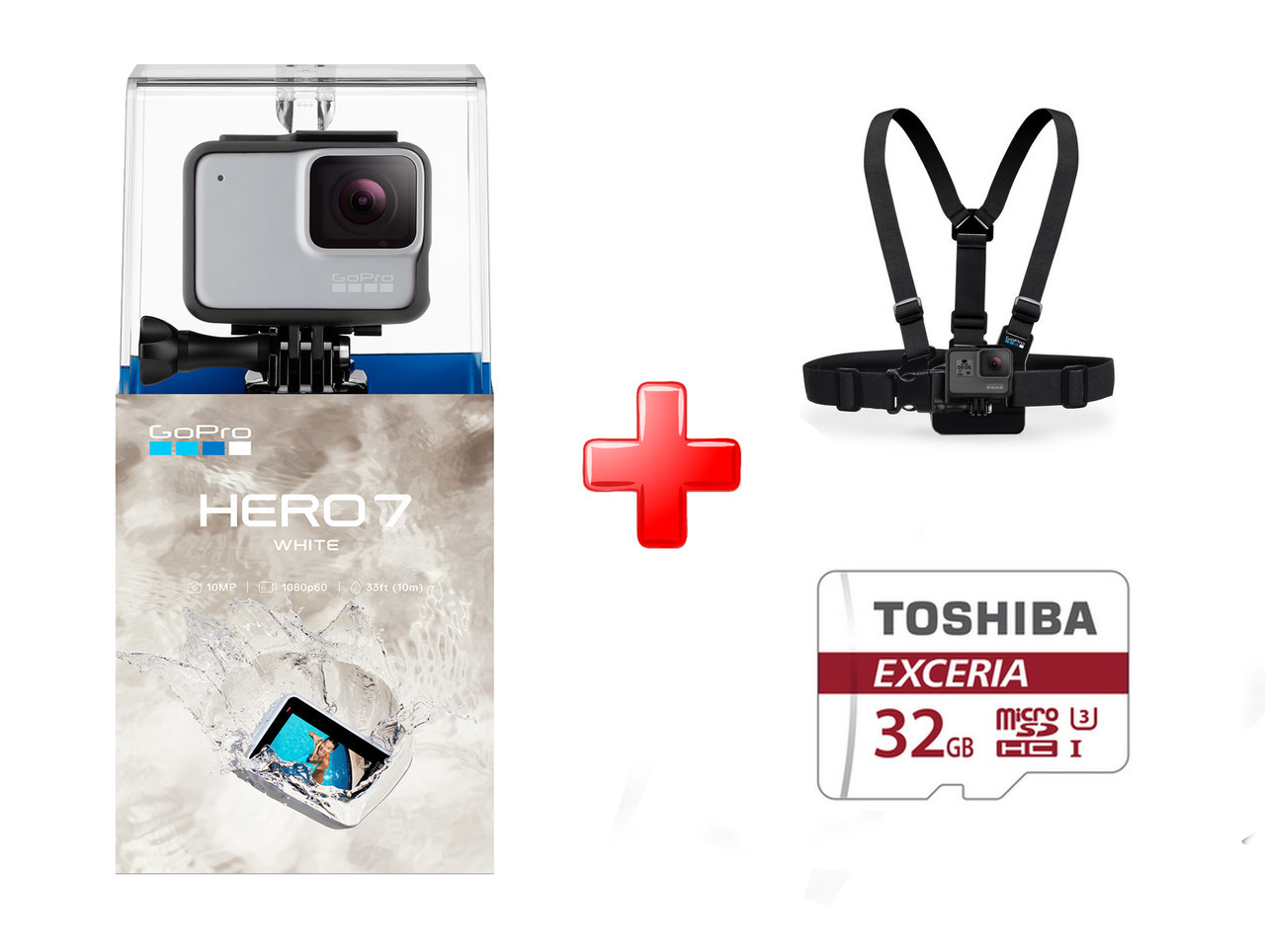 Набір: GoPro Hero 7 White + кріплення на груди GoPro + microSD Toshiba 32GB