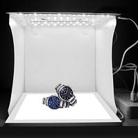 Световой Лайткуб (фотобокс) Puluz с двойной LED подсветкой+ LED платформой 24*23*22 см для предметных фото