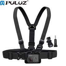 Кріплення на груди Puluz для екшн камер GoPro, SJCAM та інших екшн камер, клямка та болт у комплекті, фото 2