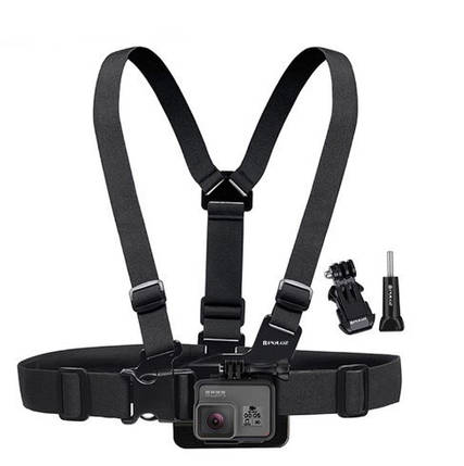 Кріплення на груди Puluz для екшн камер GoPro, SJCAM та інших екшн камер, клямка та болт у комплекті, фото 1