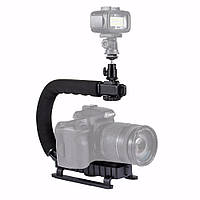 Держатель-платформа (Steadicam U-Grip)+ микрофон для фото и видео камер,телефонов,экшн камерам