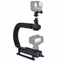 Тримач-платформа (Steadicam U-Grip)+ LED підсвічування для фото та відео камер,телефонів,екшн камер, фото 3