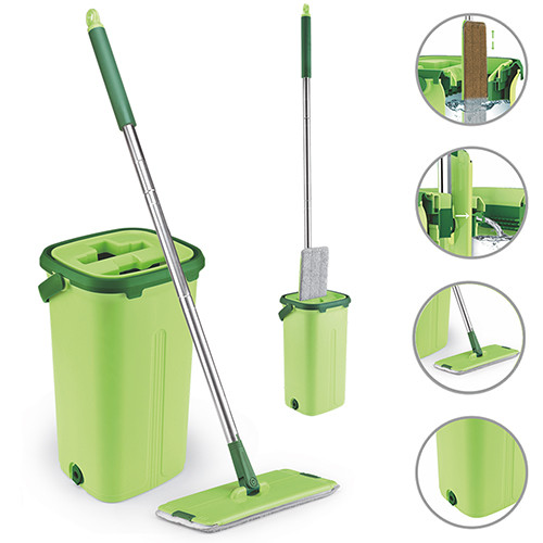 Швабра з відром з автоматичним віджимом (2 змін. насадки) Stenson MH-2733, поломойка, швабра для миття підлоги, фото 1
