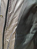 Пальто жіноче зимове, довга срібляста з флуоресцентними вставками, фото 7