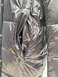 Пальто куртка жіноча зимова, чорна з флуоресцентними вставками, фото 6