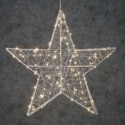 Зірка декоративна срібна, діам. 58 см, 120 led, "Luca Lighting", фото 1