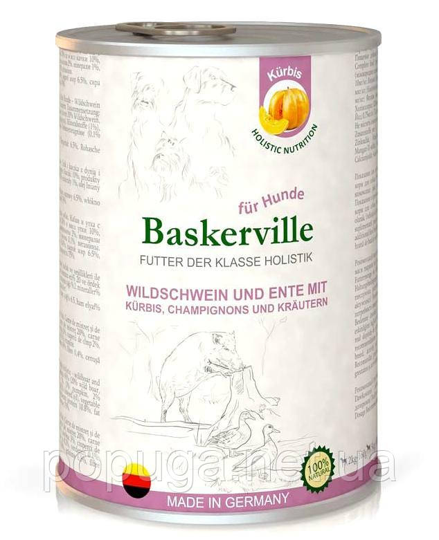 Baskerville Holistic Кабан і качка з гарбузом і зеленню консерви для собак, 400 г