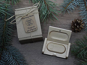 Дерев'яна флешка «Овал» з індивідуальним гравіюванням на 64Gb (3.0) в скриньці Клен