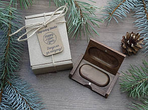 Лазерне гравіювання на Флешці Овал на 64Gb (3.0) в скриньці Горіх