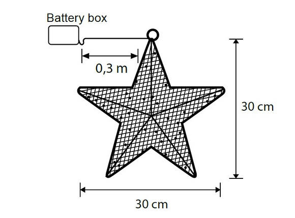 Зірка декоративна срібло, діам. 30 см, 30 led, "Luca Lighting", фото 2