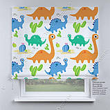 Римська фото штора в дитячу Динозаврики. Безкоштовна доставка., фото 2