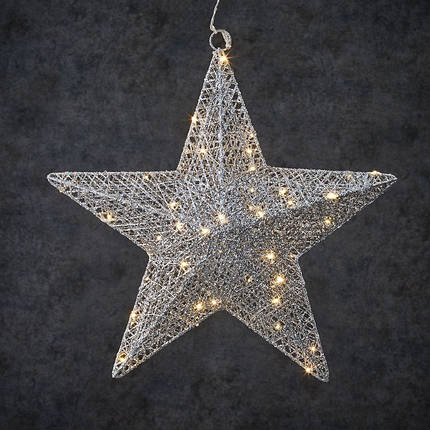 Зірка декоративна срібло, діам. 40 см, 50 led, "Luca Lighting", фото 1
