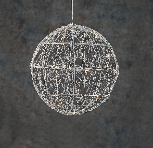 Куля декоративна срібна, 25 см, 30 led "Luca Lighting"