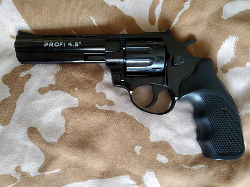 Револьвер під патрон Флобера Profi 4.5" Black з пластиковою ручкою, фото 2