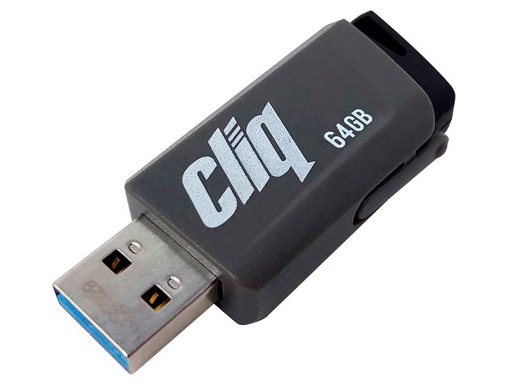 USB флеш накопичувач 64GB Patriot ST-Lifestyle Cliq Grey USB3.1 (PSF64GCL3USB)