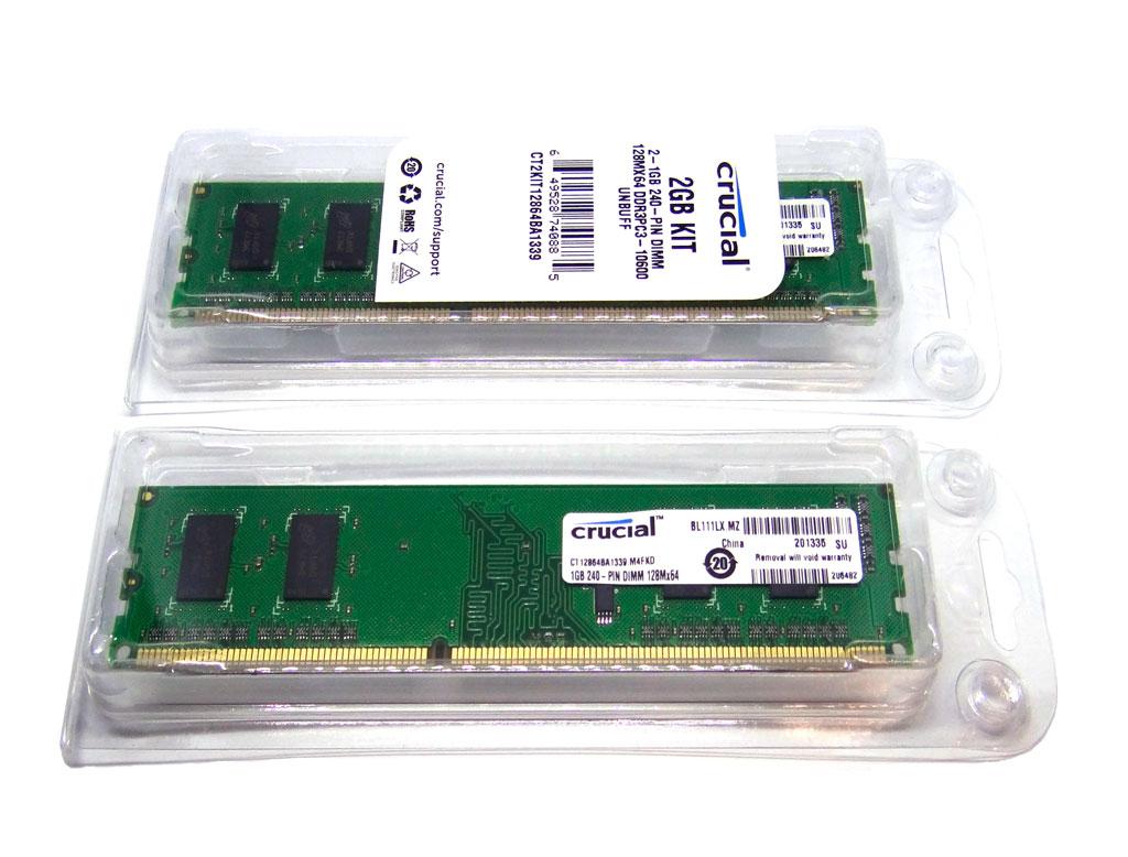 DDR3 2GB (2x1Gb) 1333 MHz (PC3-10600) Crucial CT2KIT12864BA1339