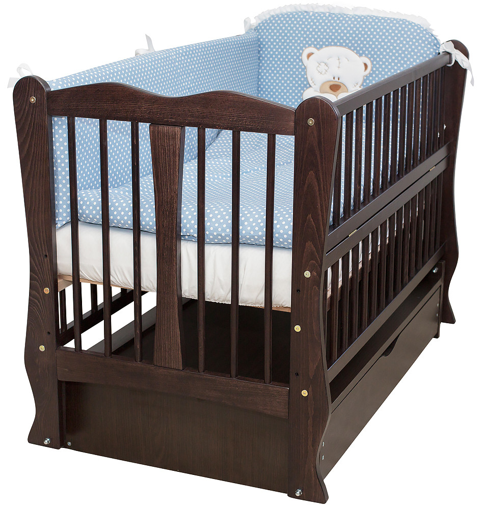 Ліжко Babyroom Хвилька маятник, ящик, відкидний бік DHMYO-11 бук венге, фото 1