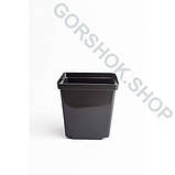 Горщик квадратний 2.15 л / 14х14х14 см для розсади та квітів * технічний пластиковий чорний горщик для рослин, фото 3