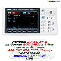 UTG962E генератор сигналів DDS, 2 канала х 60МГц, частотомір