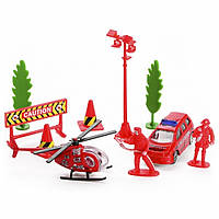 Ігровий набір Пожежники з вертольоти, машинками і фігурками IM302