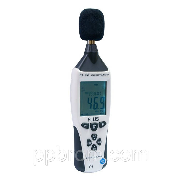 Шумомір з USB Flus "ET-956" (dBA+dBC, 30...130 дБ ±1.4 дБ, 32...8000 Гц)