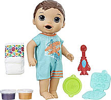 Baby Alive Інтерактивна лялька пупс супер перекус хлопчик Люк брюнет Super Snacks Snackin