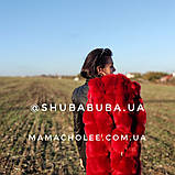 Жилетка жіноча з еко-хутра та шкірозамінника 76 см Гранат, фото 9