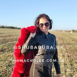 Жилетка жіноча з еко-хутра та шкірозамінника 76 см Гранат, фото 8